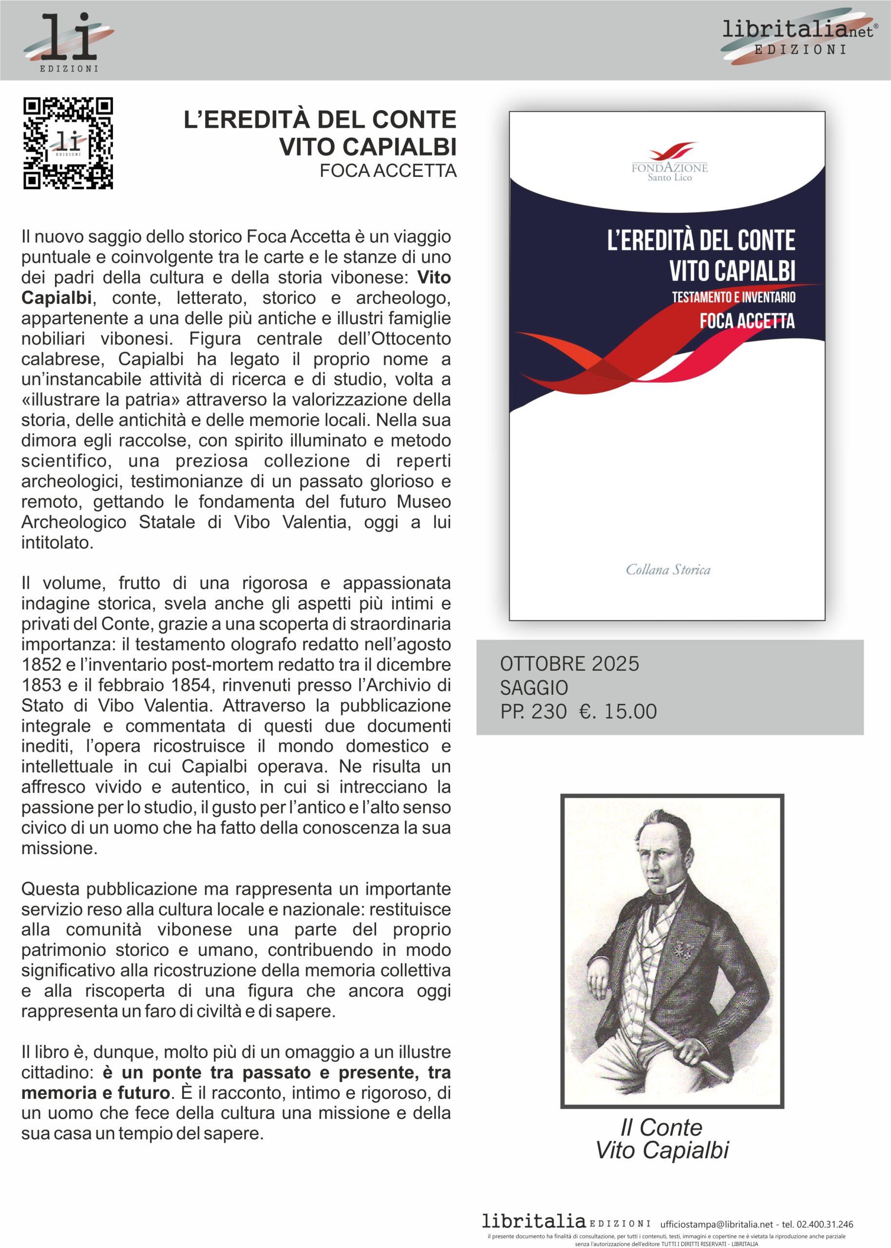 L'eredità del Conte Vito Capialbi - Testamento e Inventario - immagine 2